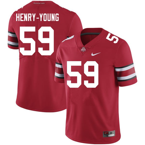 Ohio State Buckeyes #59 Darrion Henry-Young Men Official Jersey Scarlet OSU39251